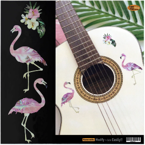 인레이스티커 Tropical Flamingos 바디용 스티커 악기 꾸미기
