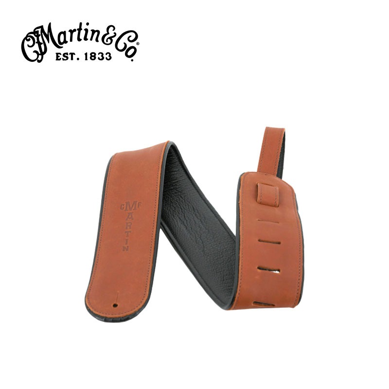 마틴스트랩 brown rolled leather guitar strap 어쿠스틱/통기타 가죽 스트랩 18A0028